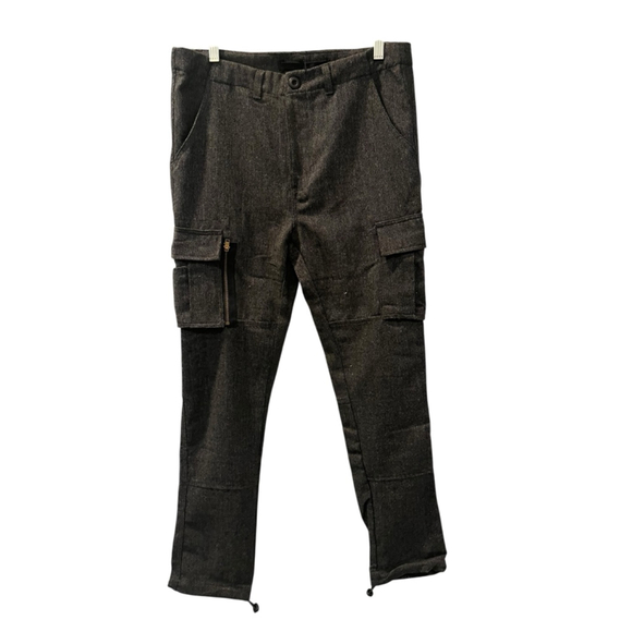 Richie Le NWT Tweed Men's Black Gray Cargo Pants Size 30 Style RLC-431 Casual - Picture 1 of 8